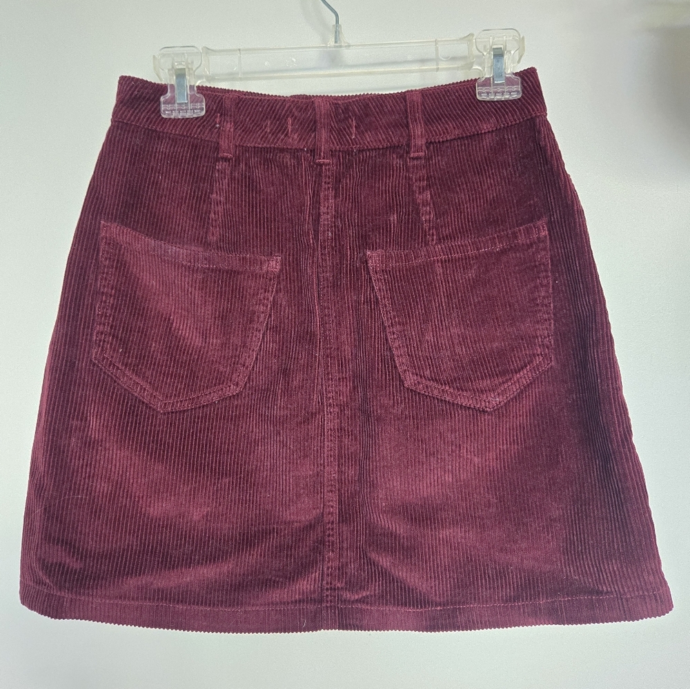 Hollister Burgundy Corduroy Miniskirt